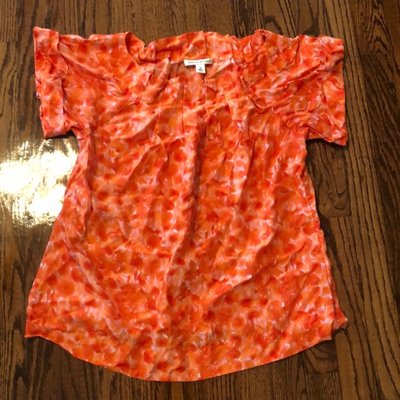 Banana Republic Orange, Pink, and White Medium Top